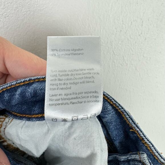 Insane Gene Medium Wash High Rise Distressed Frayed Hem Flare Jeans - Picture 10 of 10